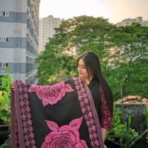 প্রিমিয়াম শাল কালো=পিংক